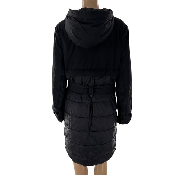 Anatomie Black Megeve Belted Puffer Hooded Jacket - Picture 8 of 12
